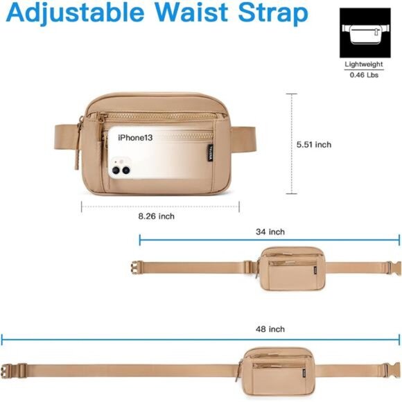 Fanny Packs with Adjustable Straps Camel - Picture 5 of 6